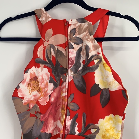 NWT Francesca’s Red Floral Mini Dress - Picture 7 of 11